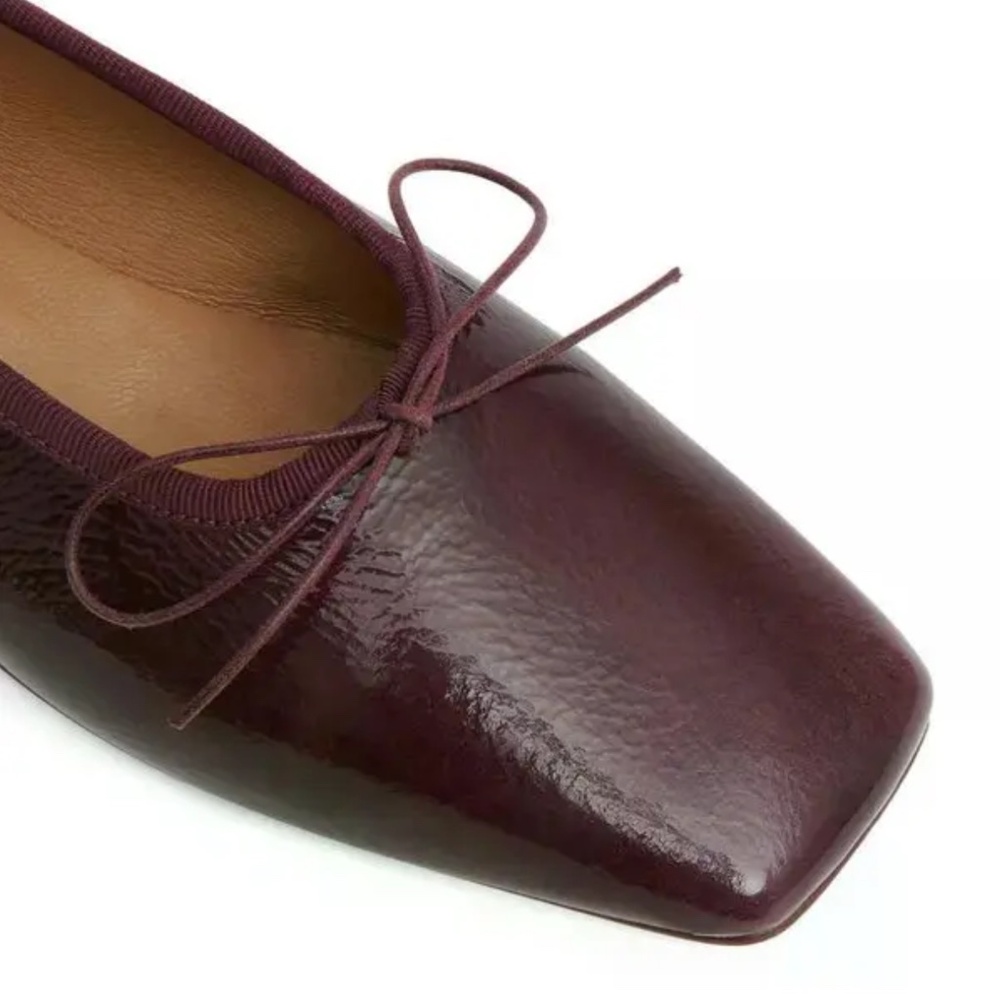 Mansur Gavriel Patent Wine Burgundy Ballet Flats - Picture 4 of 10